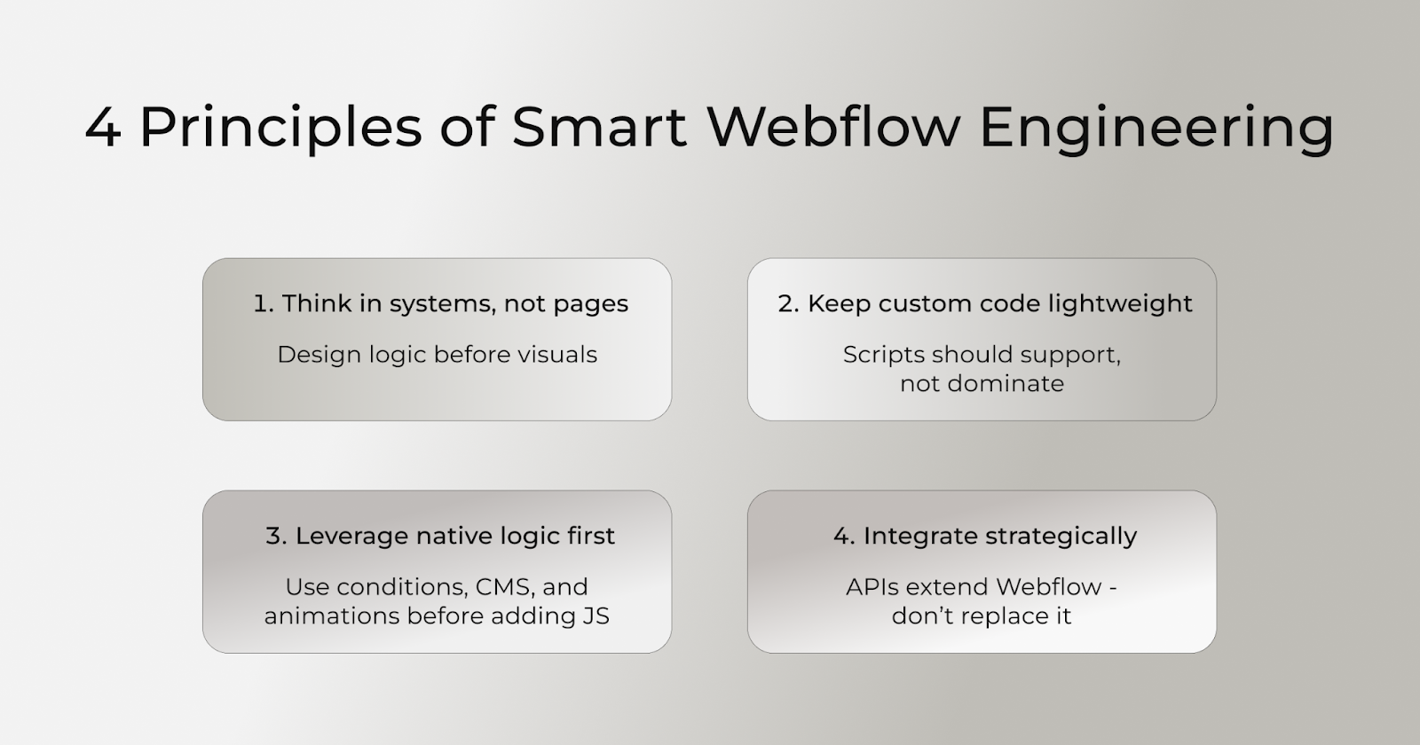 4 Principles of Smart Webflow Engineering