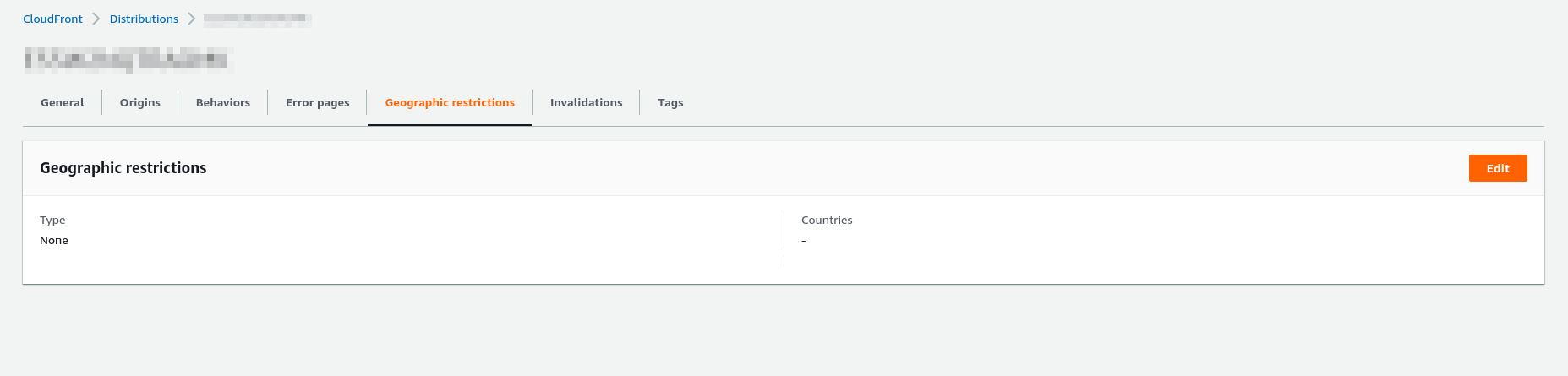 CloudFront Geographic restriction tab