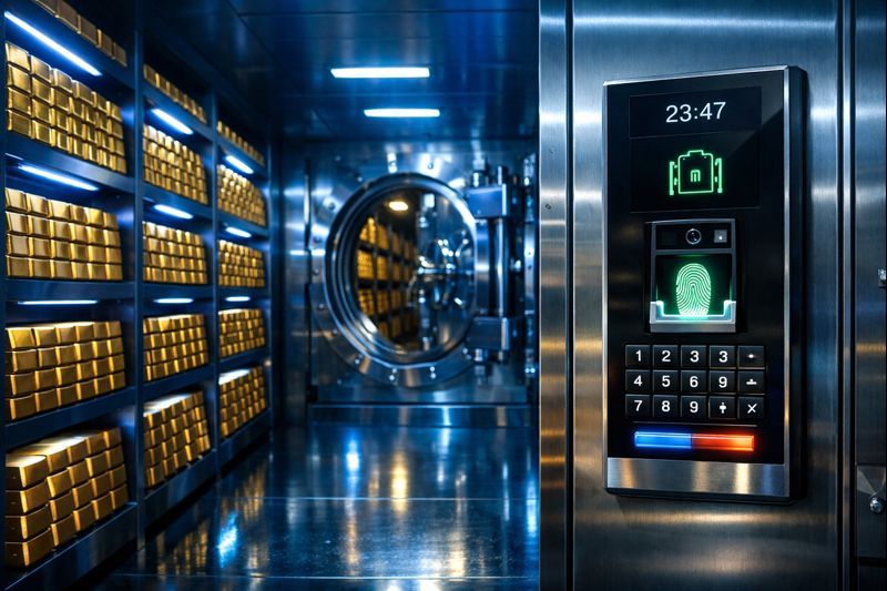 Marcus Briggs explains how modern gold vaults use biometric scanners and advanced security systems for security.