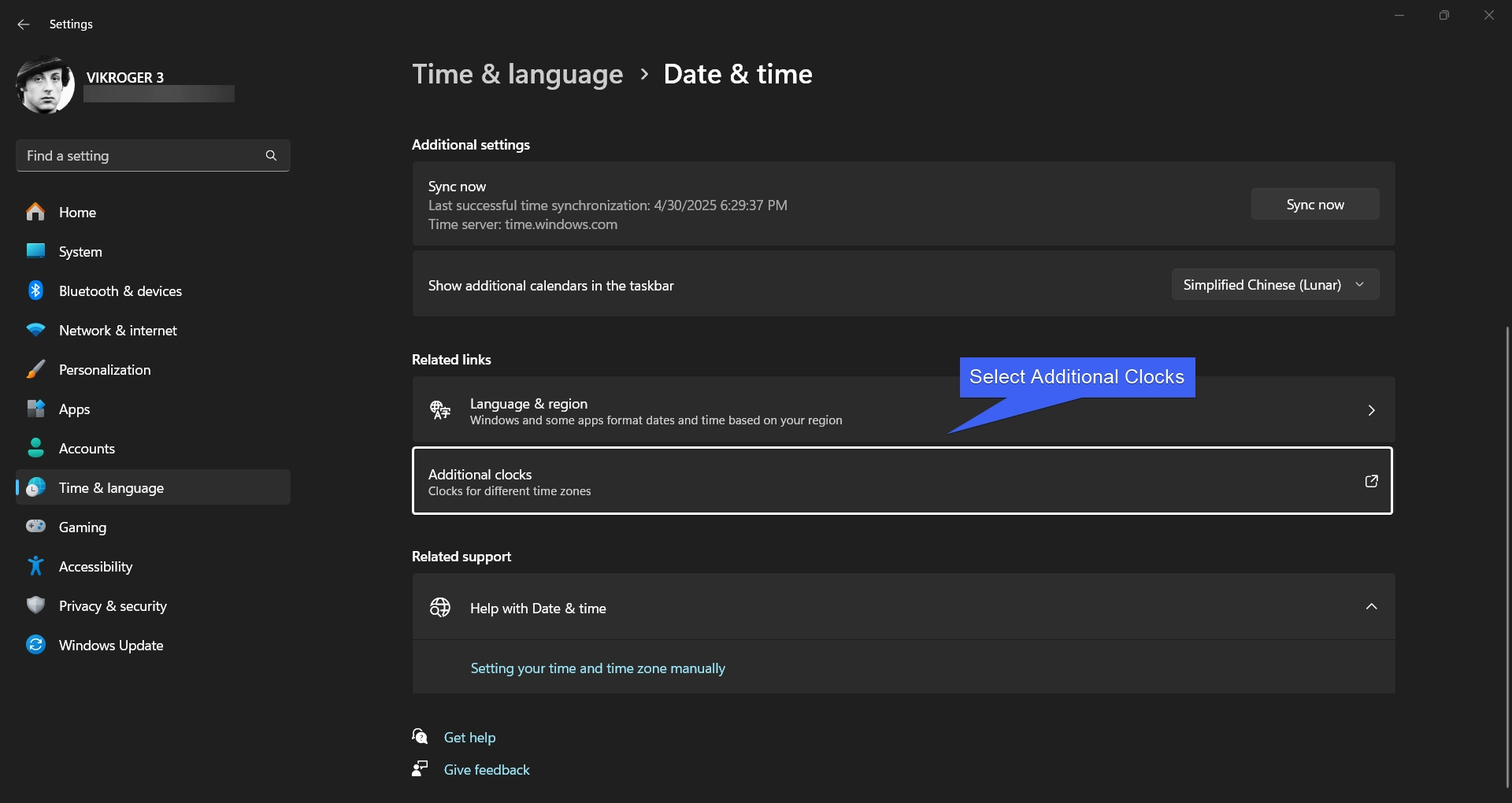 Open Additional Clocks