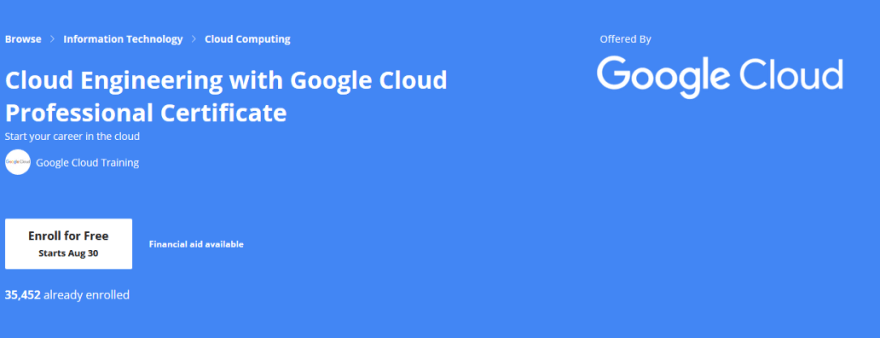 Облачная инженерия с Google Cloud из Google Cloud