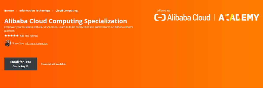 Специализация Alibaba Cloud Computing от Alibaba Cloud Academy