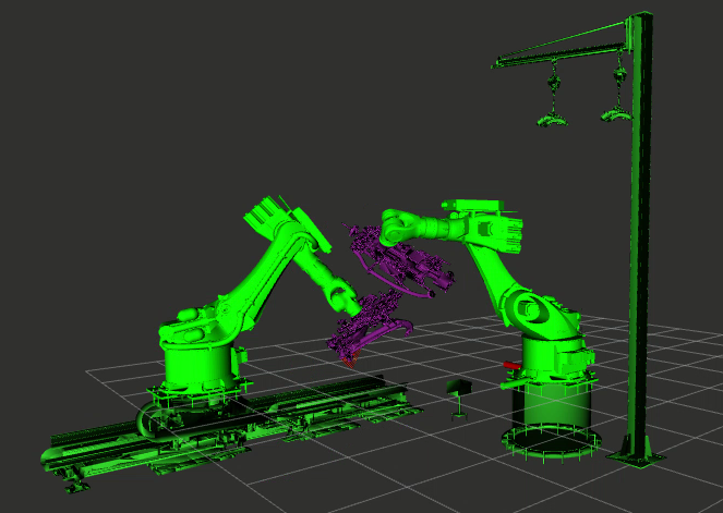 The generation of the robot trajectory for a 13-axis adhesive application