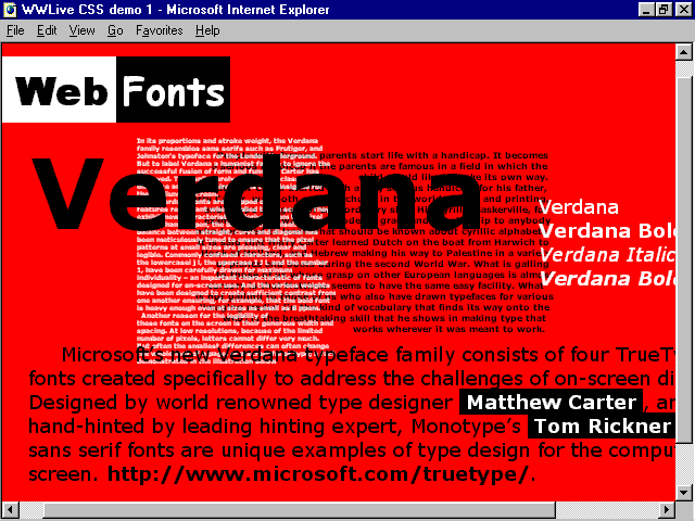 verdana web fonts