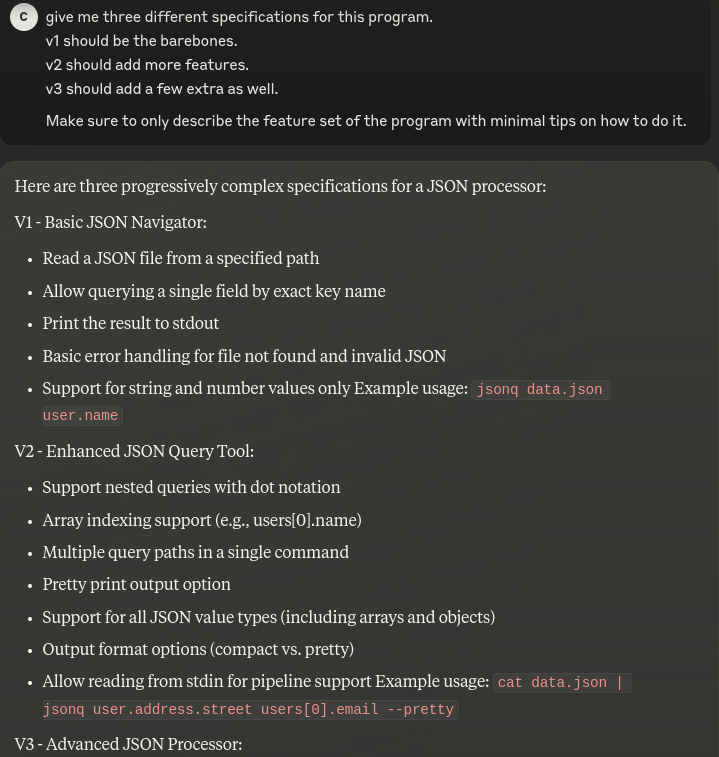 Writing a JSON query program sounds more exciting than a note-management system