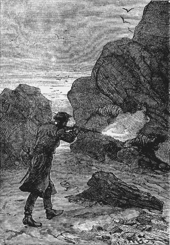 AT THAT MOMENT A SHOT STRUCK THE JAGUAR BETWEEN THE EYES AND IT FELL DEAD