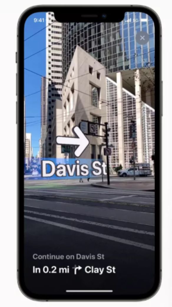 Example of AR in the map app (ios maps)