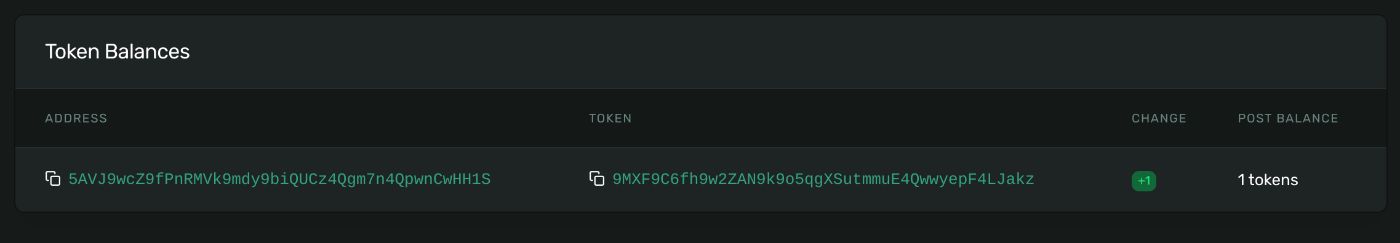 Token Balance