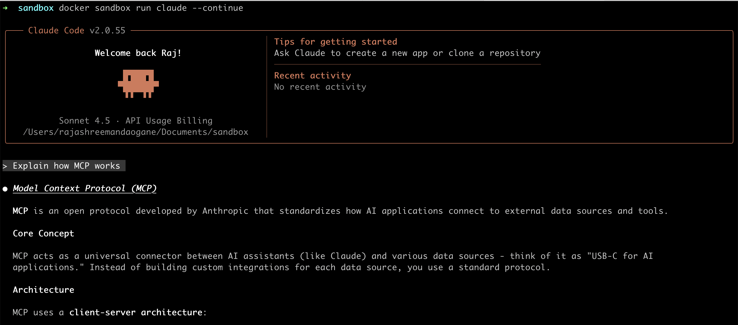 Continue previous session