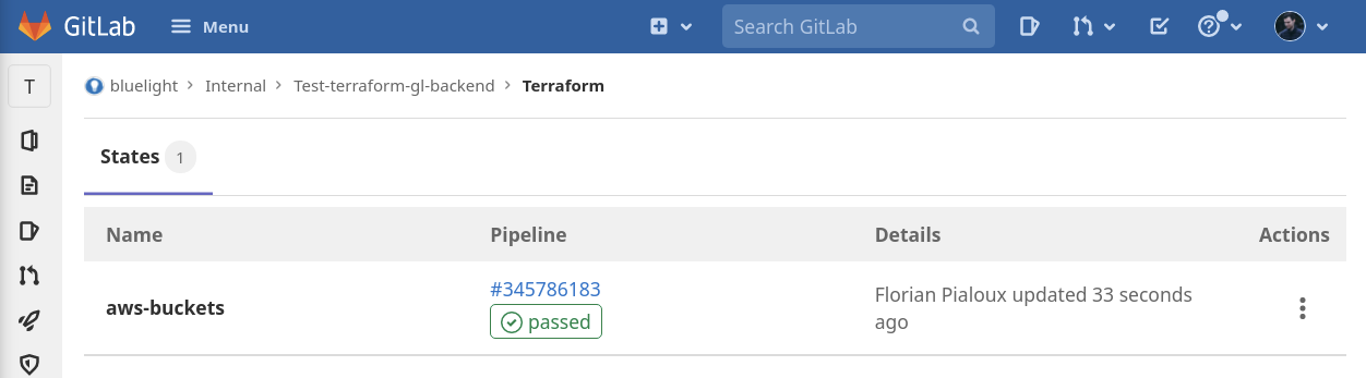 terraform apply job in gitlab interface