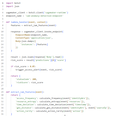 This Lambda function runs synchronously for high-risk operations.