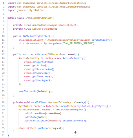 Code emits telemetry for every AWS SDK call. 