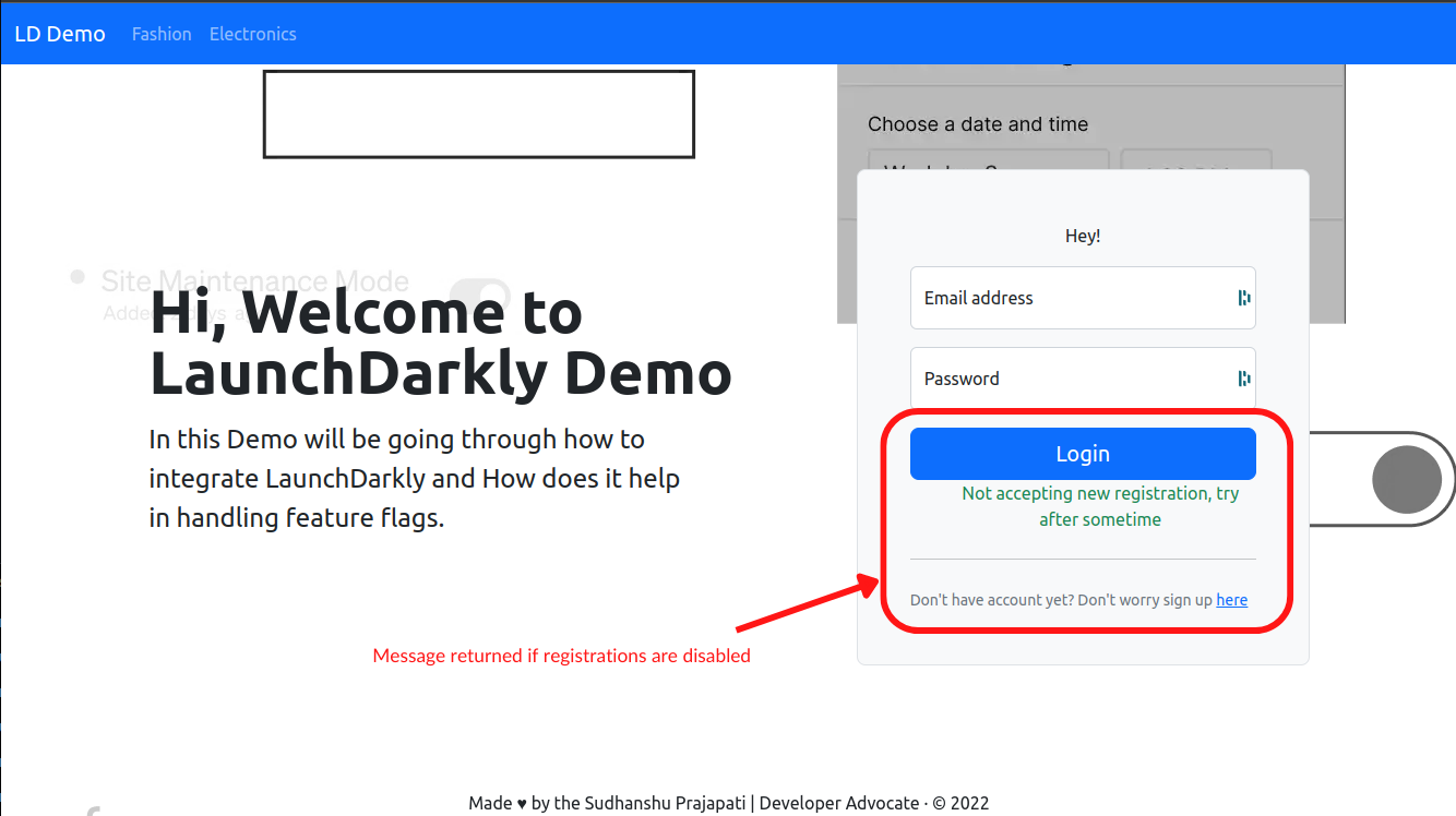 After Disable Registration flag is turned on.