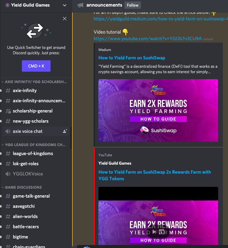 screenshot from YGG Discord