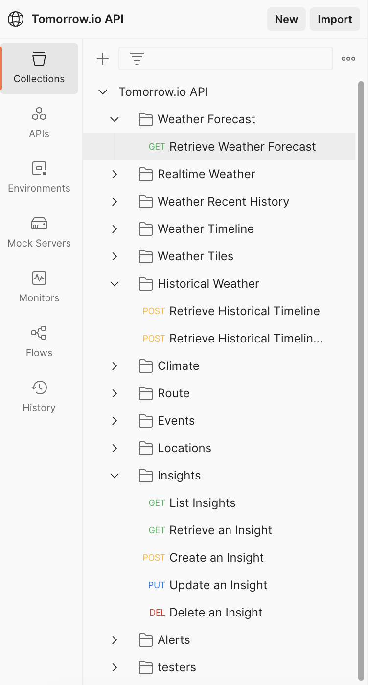 Postman collection strucrture
