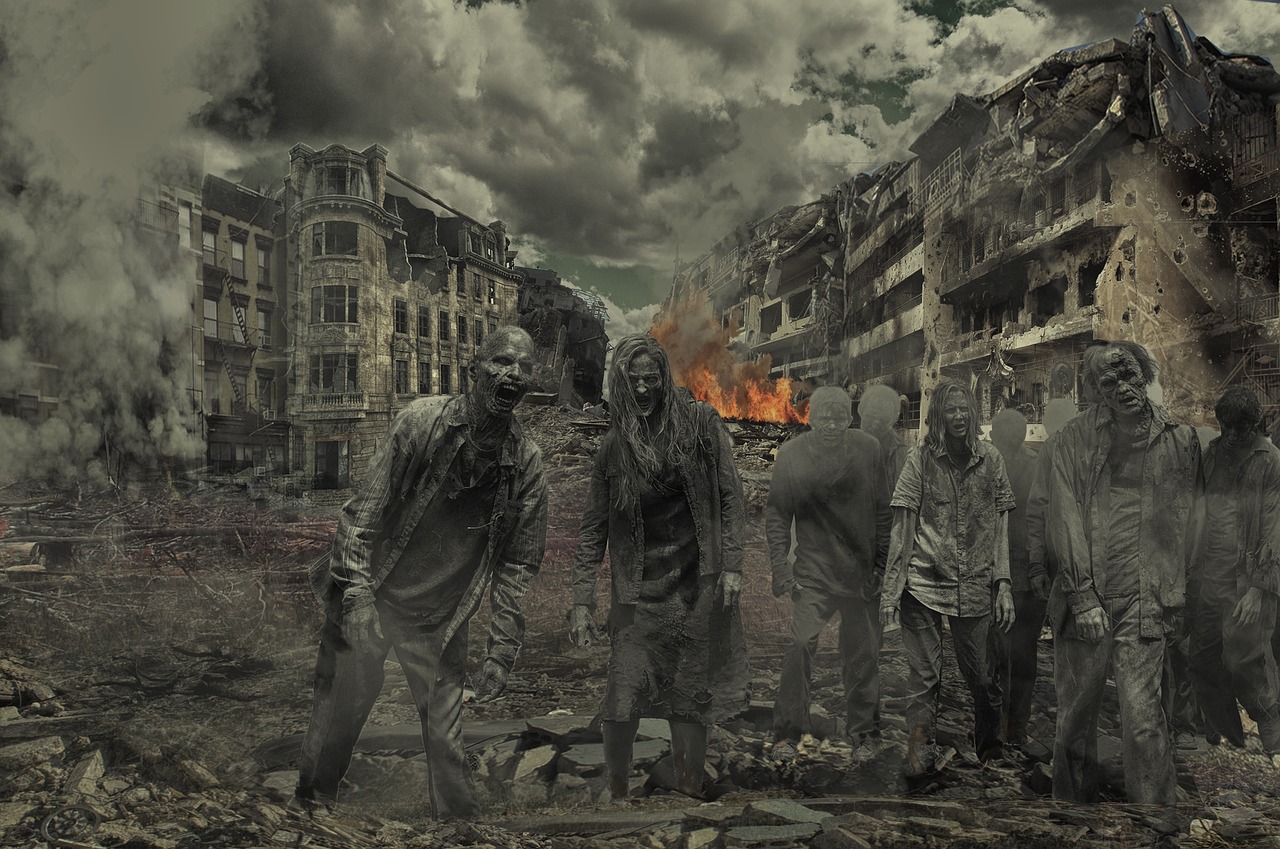 信用 https://pixabay.com/photos/walking-dead-zombies-destroyed-city-1666584/