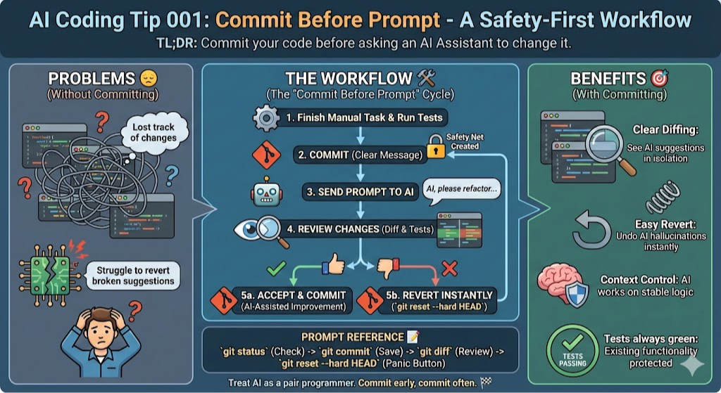 AI Coding Tip 001 - Commit Your Code Before Asking For Help From an AI Assistant