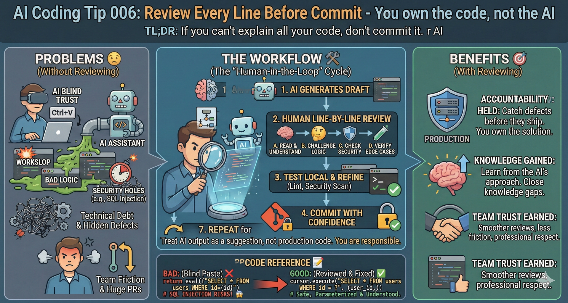 AI Coding Tip 006 - Review Every Line Before You Commit