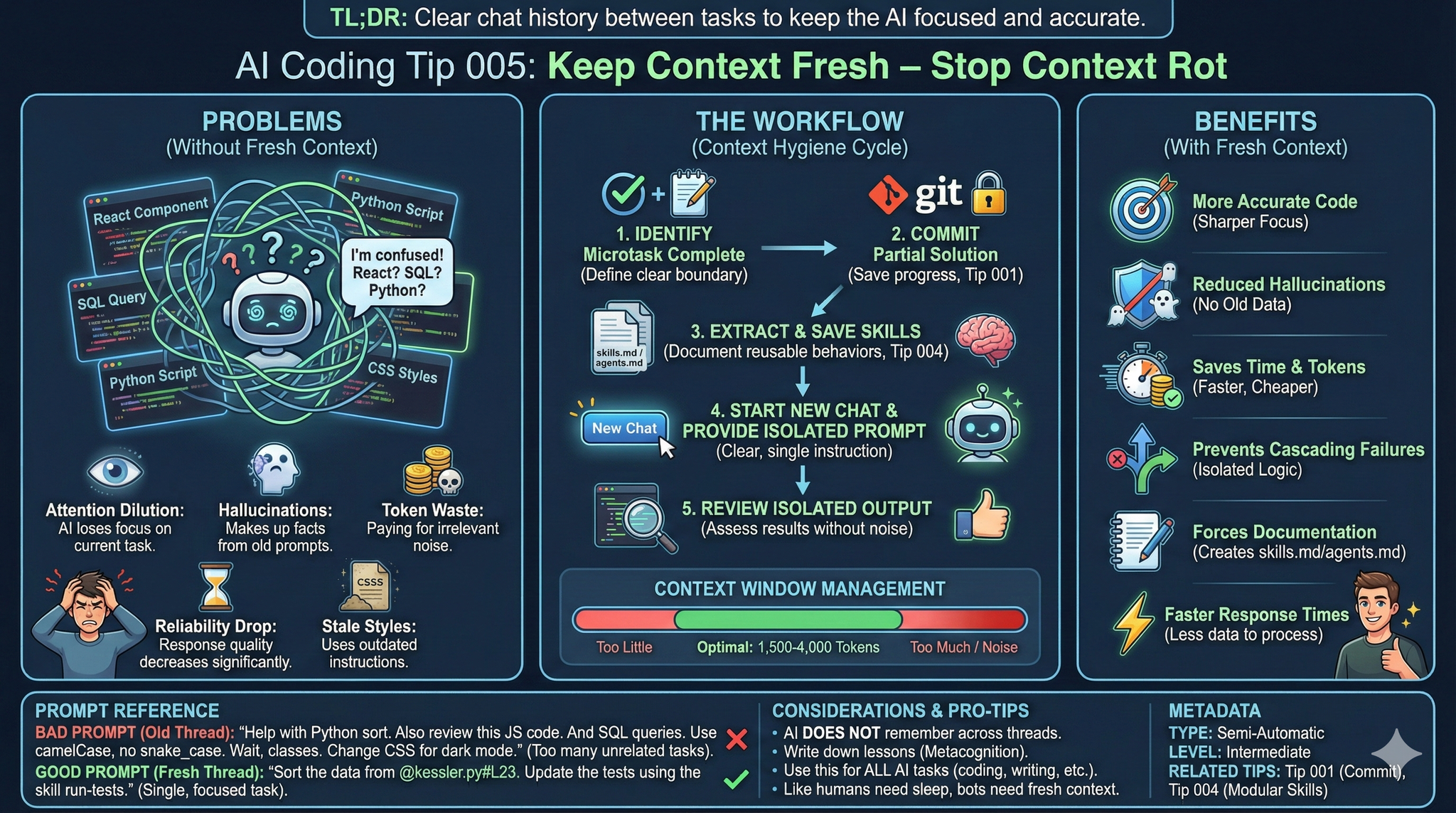 AI Coding Tip 005 - How to Keep Context Fresh