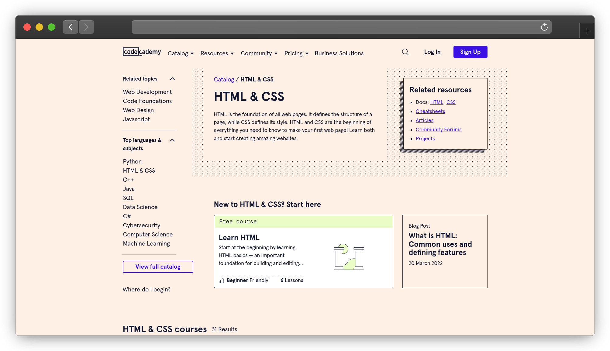 Codecademy - Learn CSS