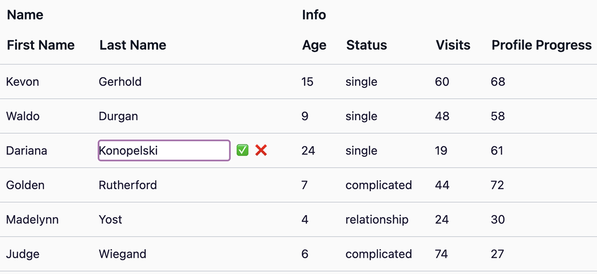 Svelte Headless Table Demo