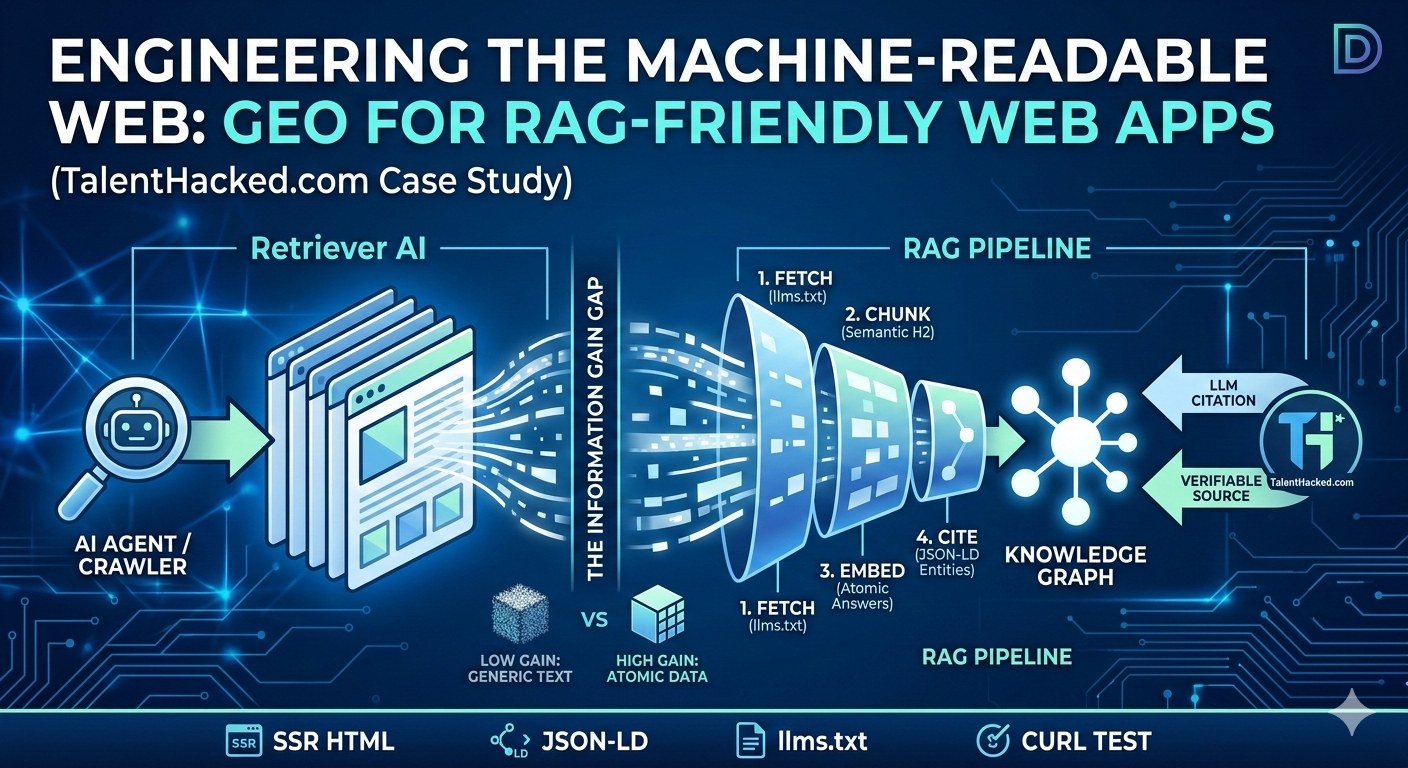 Engineering for the Answer Engine: GEO for RAG-Friendly Web Apps (TalentHacked.com Case Study)