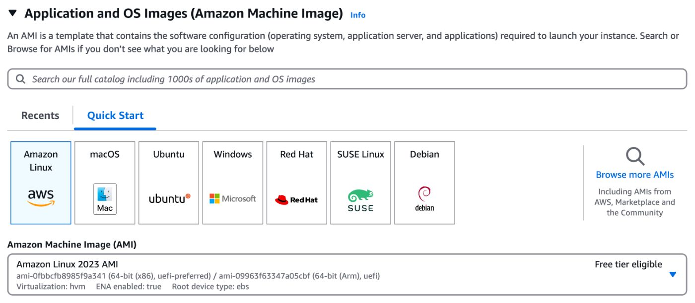 Picture 9. Selecting OS for EC2 instance