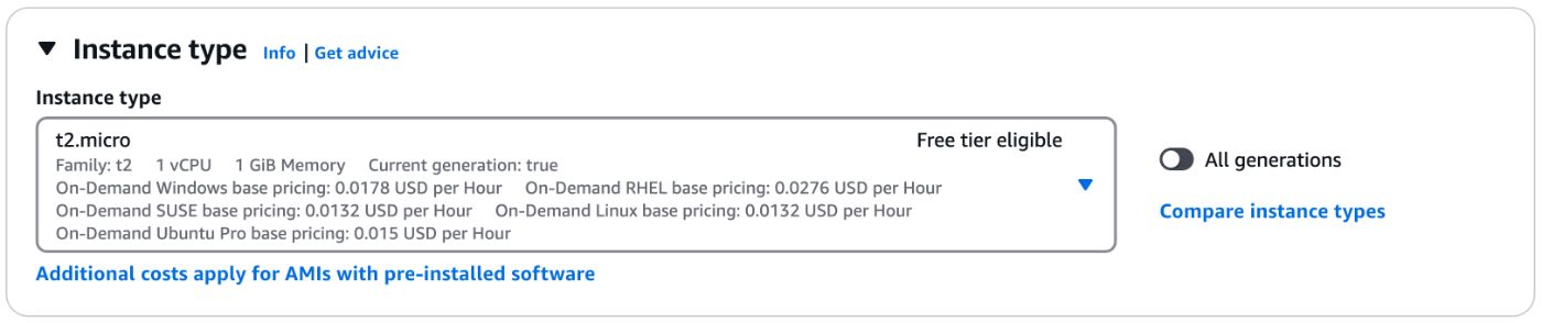 Picture 10. Selecting EC2 instance type