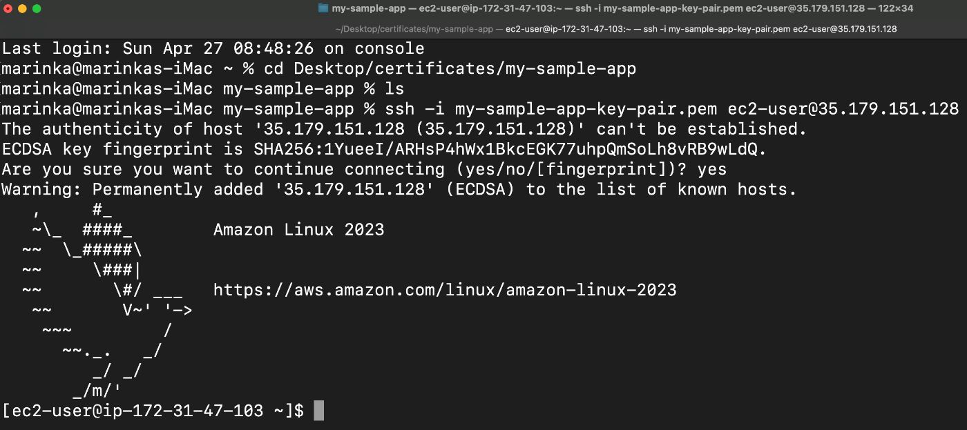 Picture 15. Connecting to EC2 instance using SSH