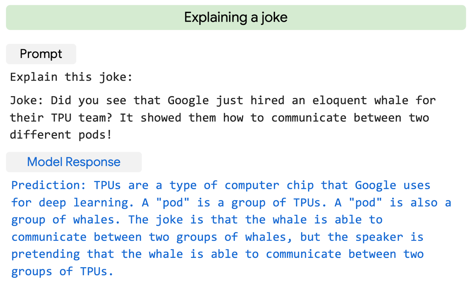 Google’s PaLM explains why a joke is funny