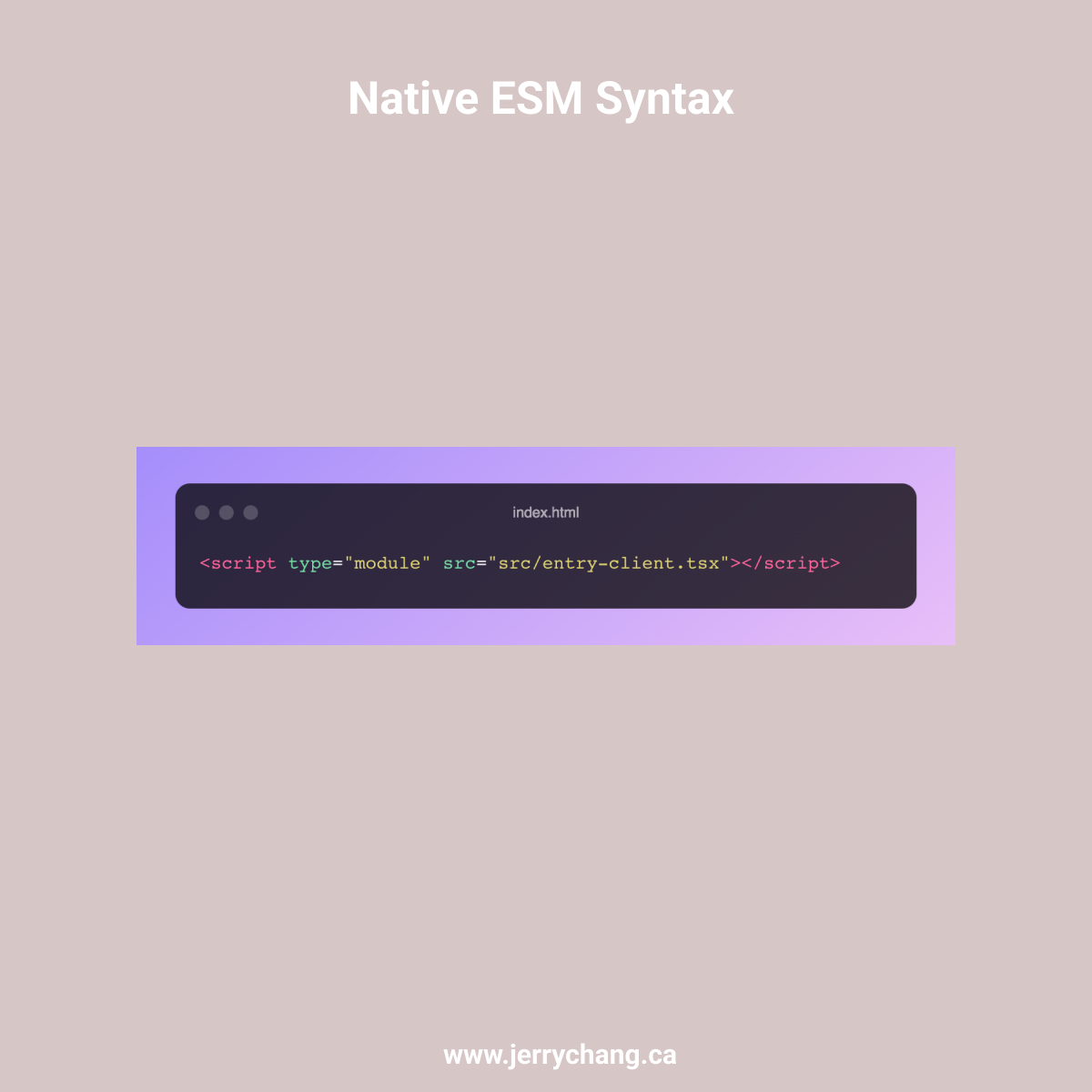 Example using native ESM syntax