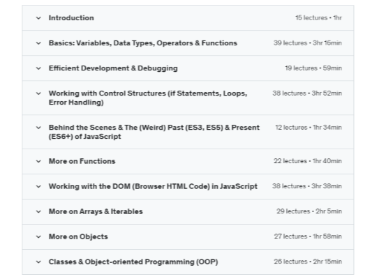 my Udemy progress