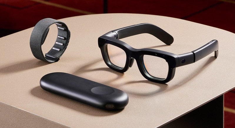 Meta Orion AR glasses, with its computer puck and its wrist tracker