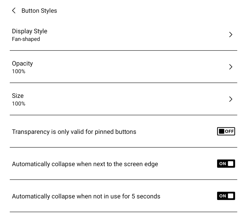 NaviBall settings