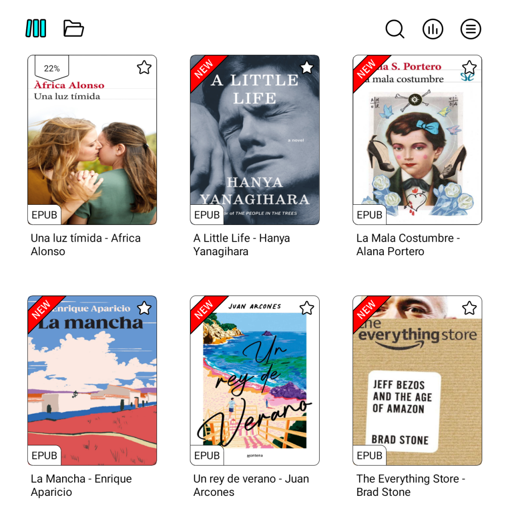 Default view in the Library app