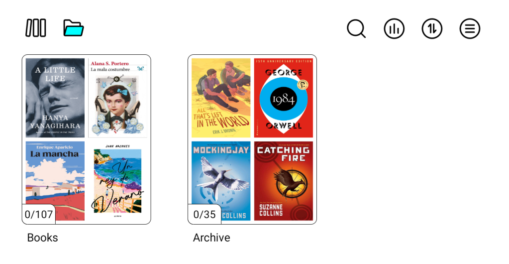 Storage view in the Library app