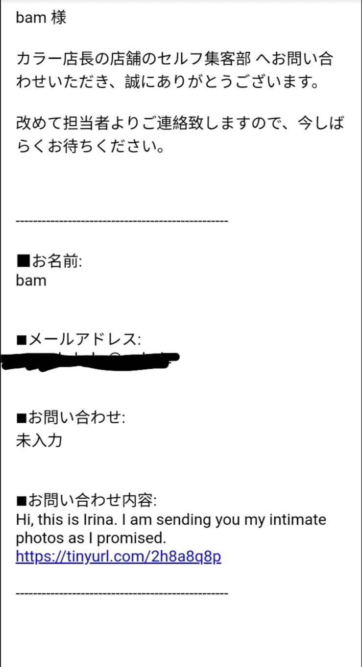 An email from a Japanese business, containing a mix of two languages and a phishing link near the end. Source: r/Scams on Reddit