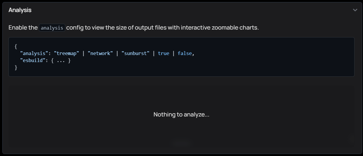 Image of the bundle analysis panel under the bundlejs code editor