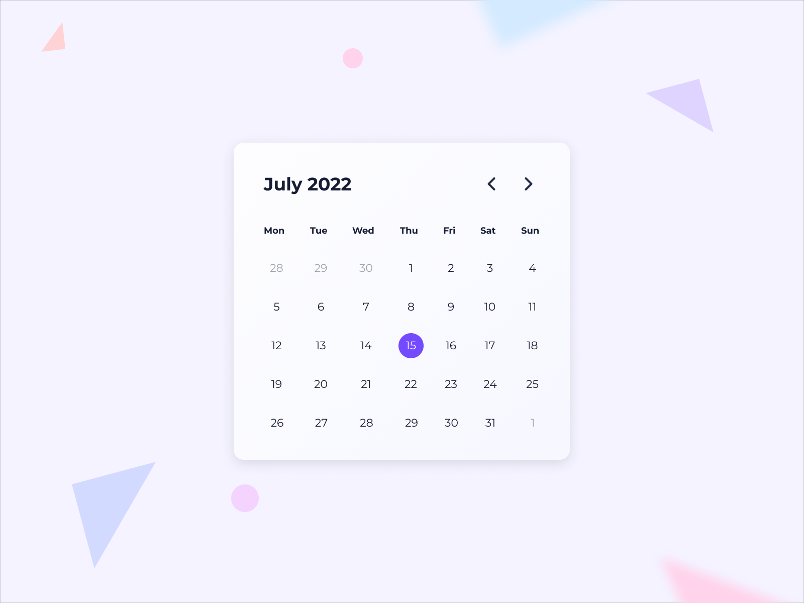 Calendar Viewer Component Frontend Project