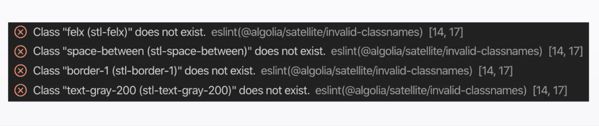 Eslint 错误样本
