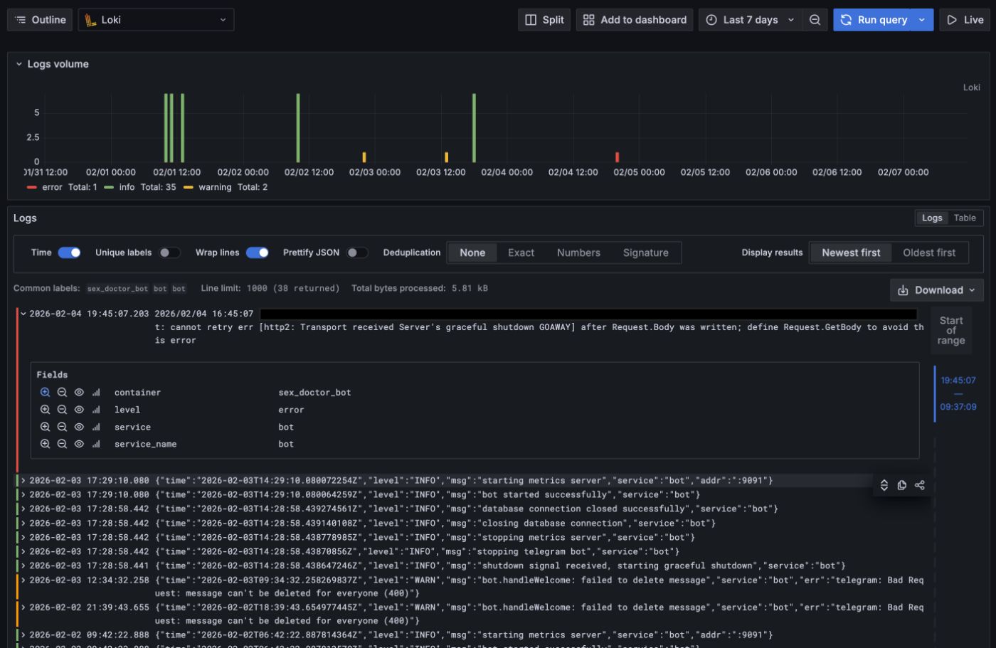 Application logs in Explore