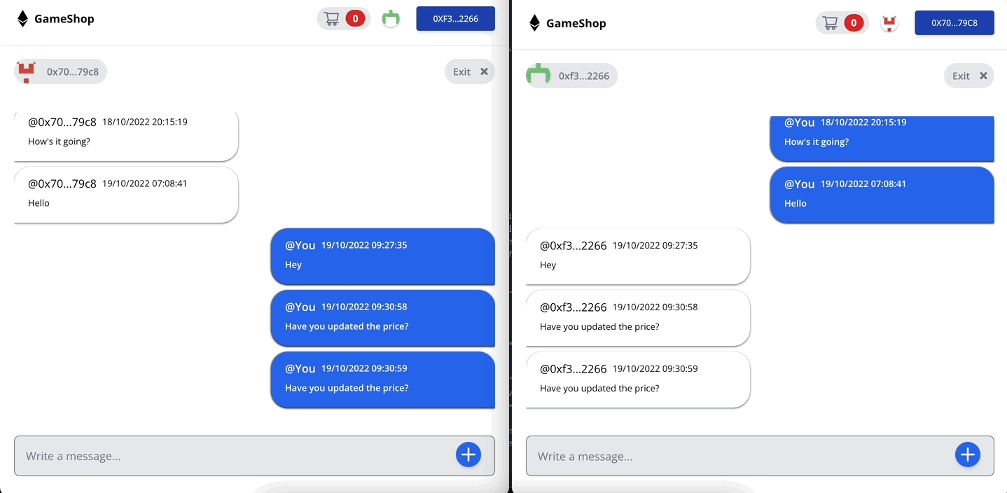 Buyer and seller using the CometChat SDK