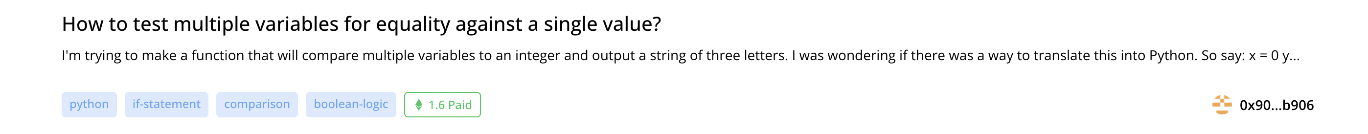 Single Question Component