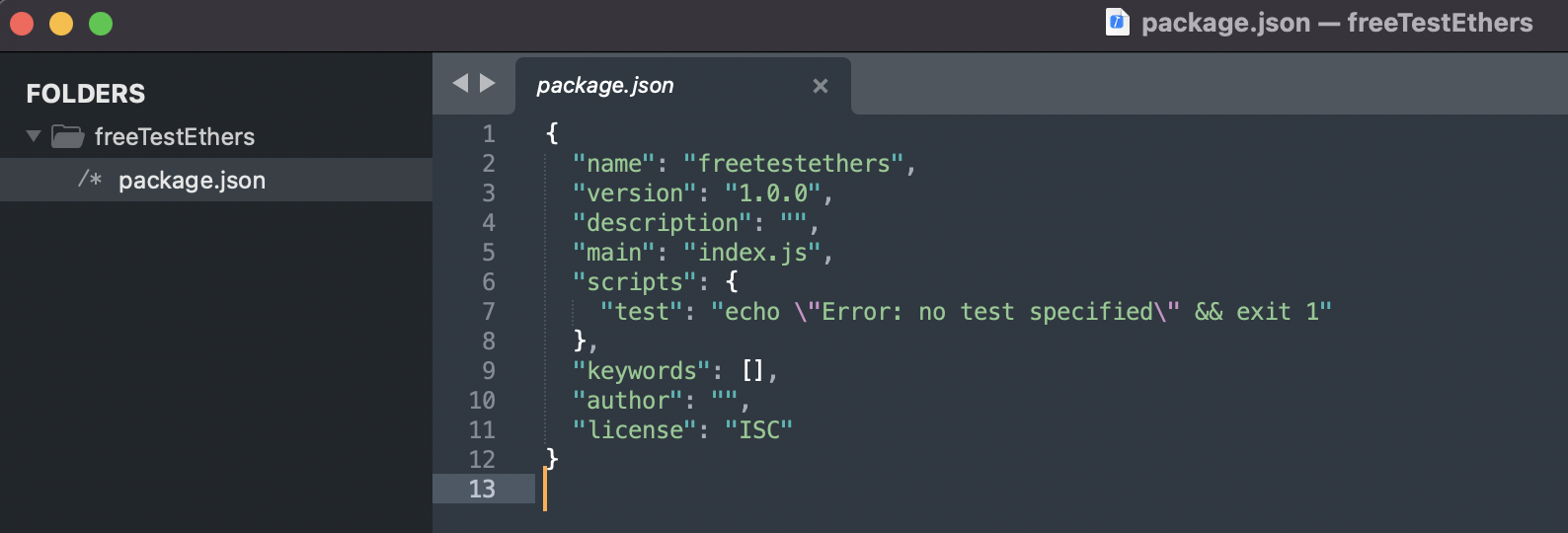 package.json file