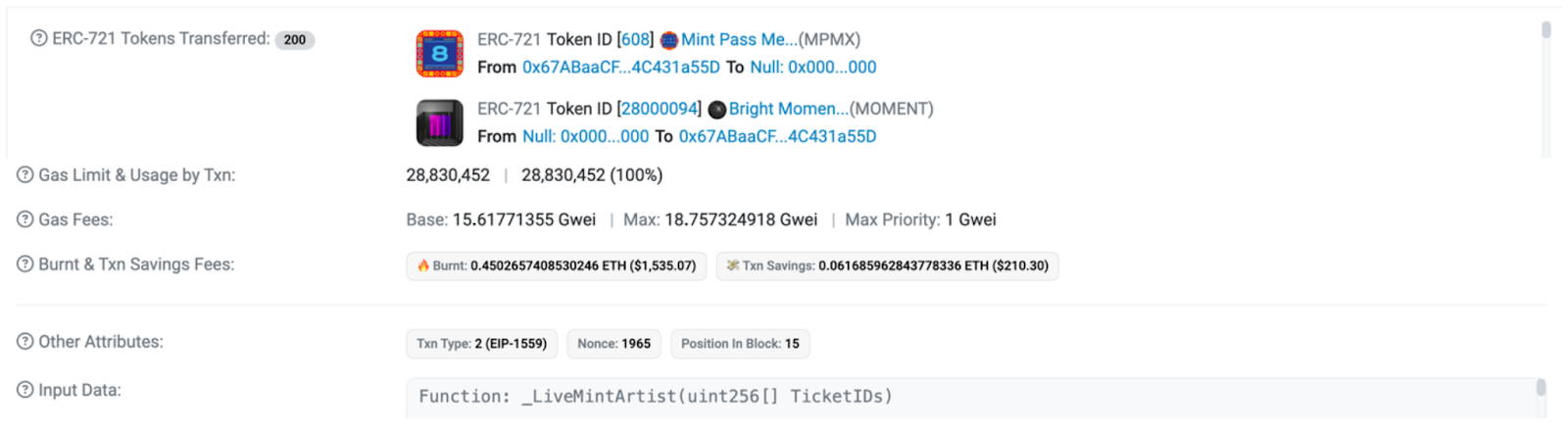 Transaction hash: 0xf99bdd89f7e3186e63d71a4a3ffb53cb5cd1c3190ce3771c966f2a82b3346bee