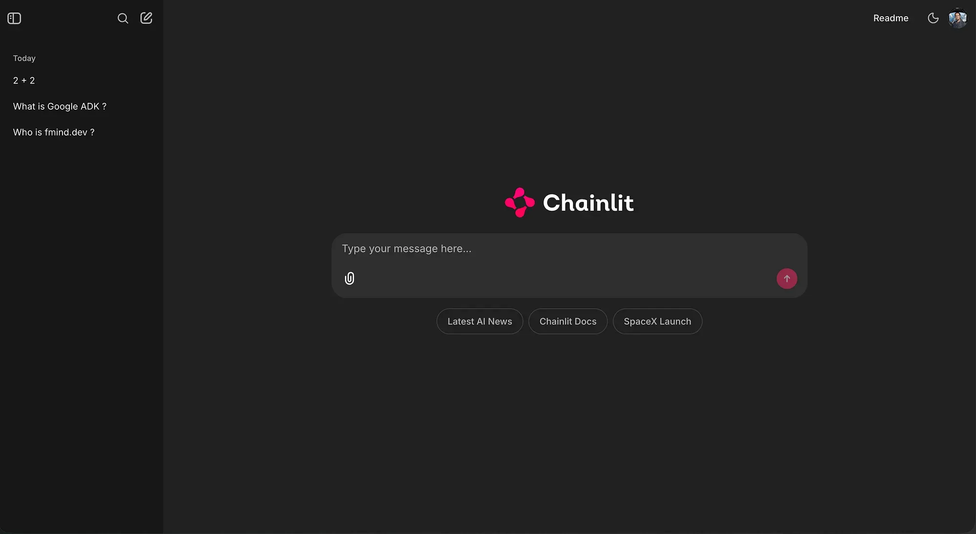 Home screen of Chaigent