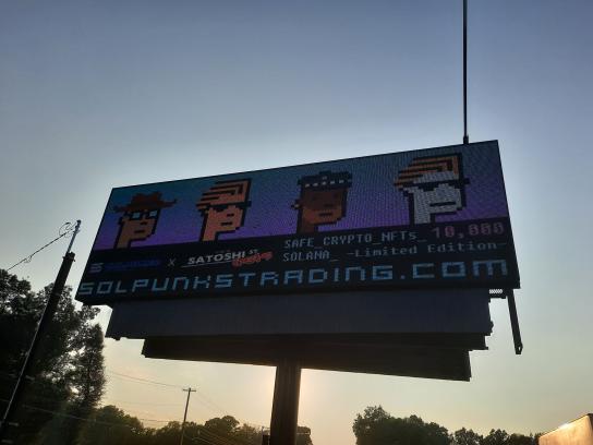 A billboard advertising SolPunks