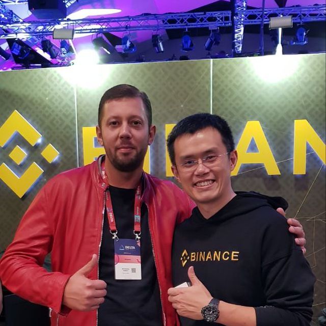 Nikolay with Binance founder ,CZ