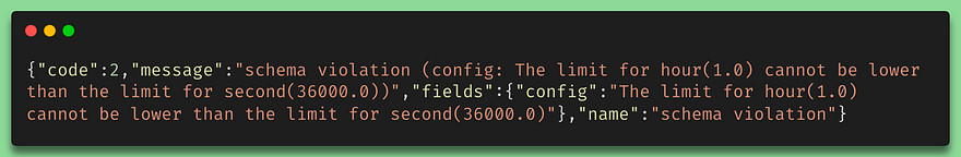 Rate limiting result example