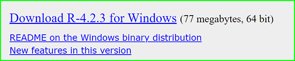 R - download link for verson 4.2.3